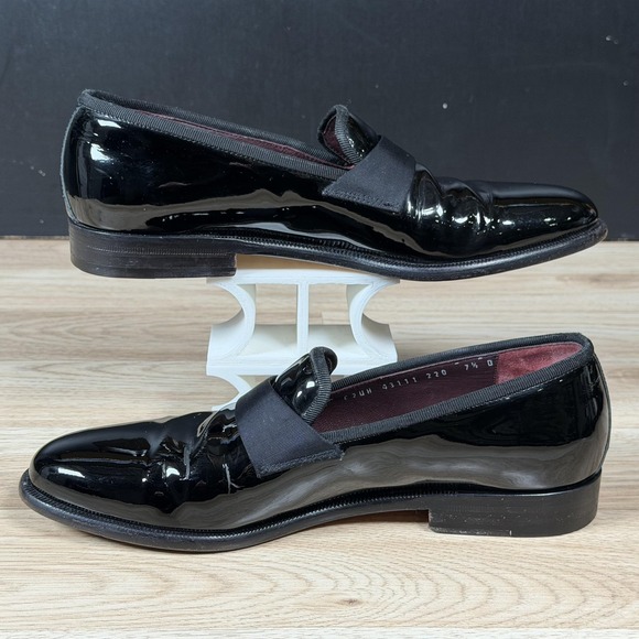 Salvatore Ferragamo Loafers Men Size 8.5 Black Patent Leather Shoes Formal Italy main image 10
